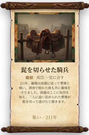 故事「髭を切らせた騎兵」カード