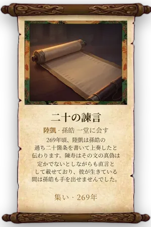 故事「二十の諫言」カード