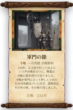 故事「軍門の節」カード