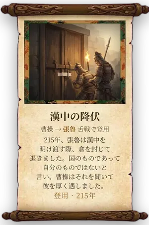 故事「漢中の降伏」カード
