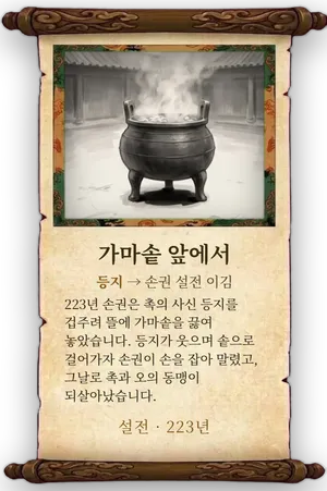고사 가마솥 앞에서 카드