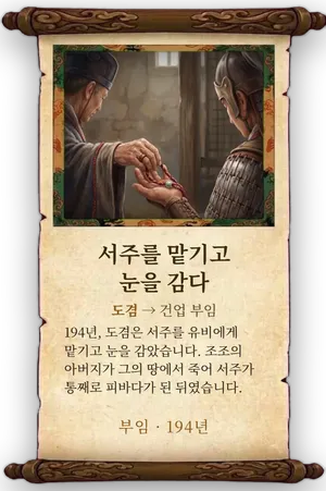 고사 서주를 맡기고 눈을 감다 카드